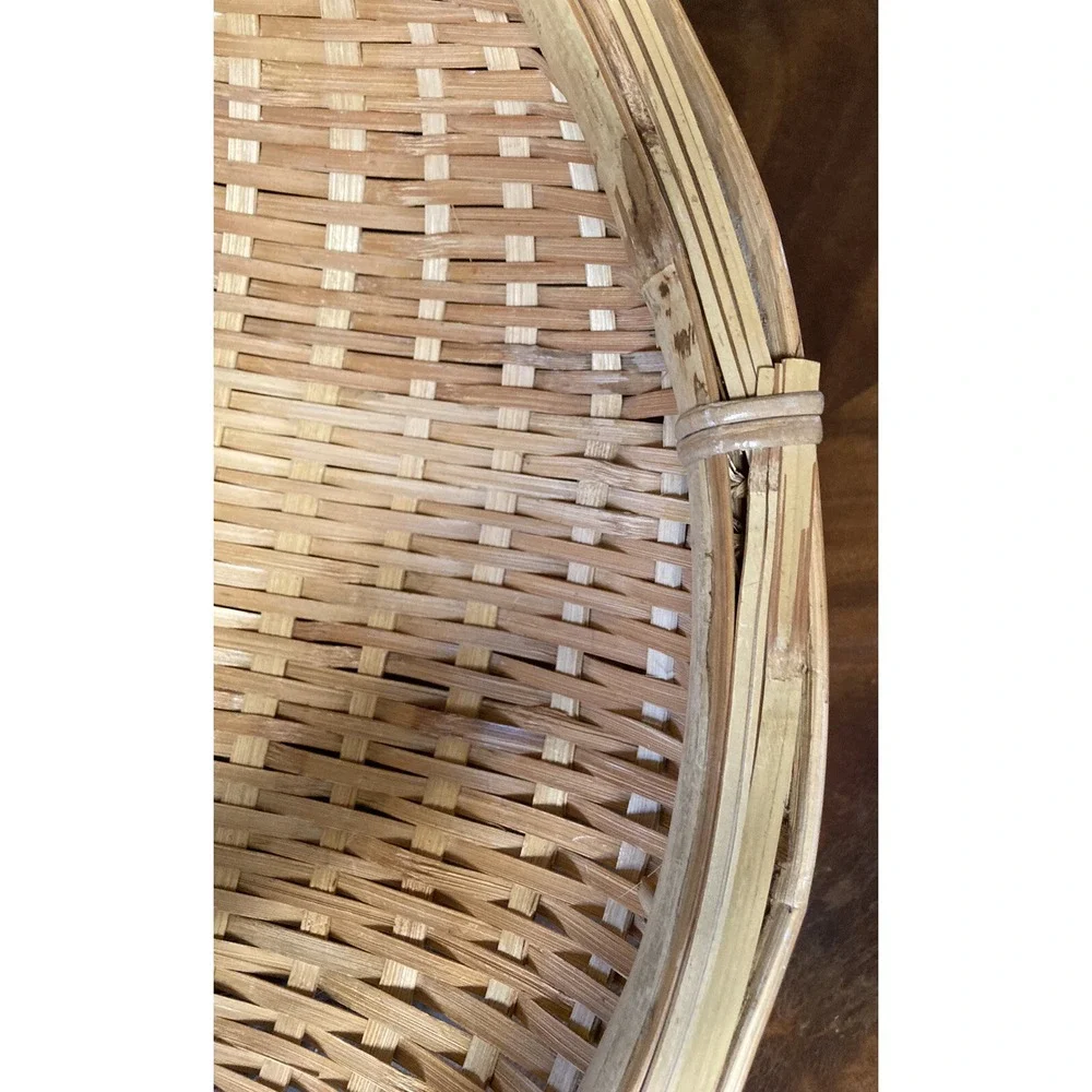Beautiful Large Sieve Woven Split Bamboo Basket Tray Southeastern ASIA